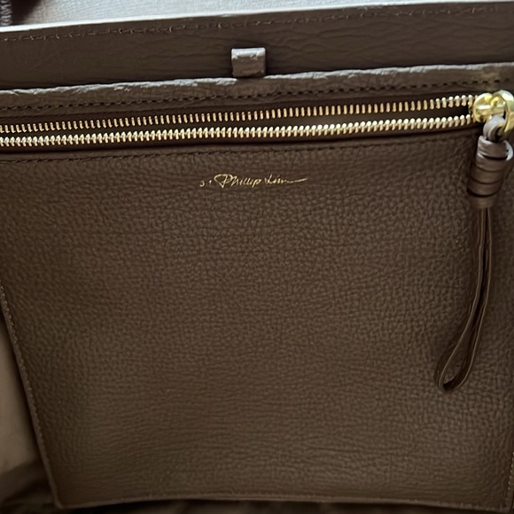 3.1 Philip Lim Textured Calfskin Medium Pashli Satchel Khaki - Picture 6 of 13